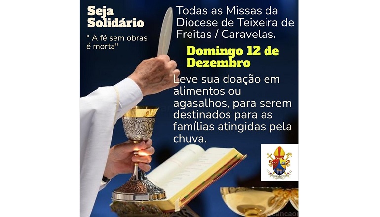 Bispo pede doações para os fiéis nas missas neste domingo na Diocese de Teixeira
